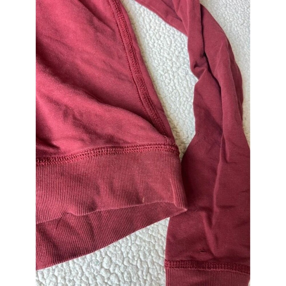 Y2K Abercrombie & Fitch Burgundy Athletic Dept Full Zip Hoodie Sweatshirt Small - Picture 7 of 10